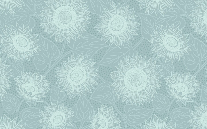 Lewis & Irene Sunflowers Pale Blue Mono