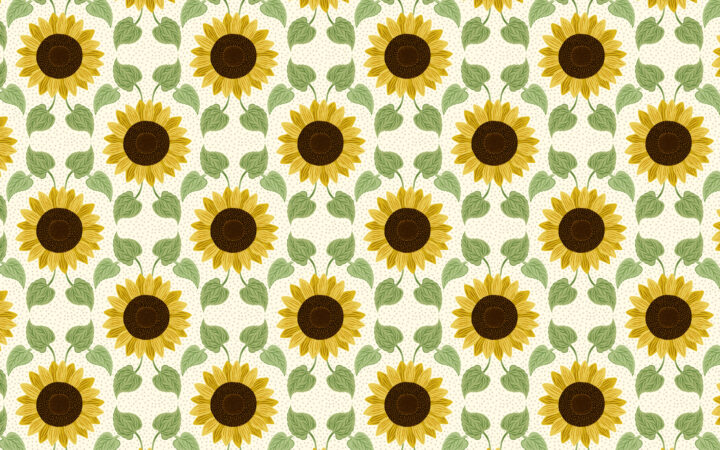 Lewis & Irene Sunflowers & Leaves on Cream