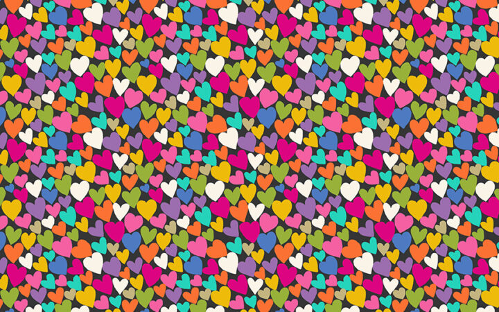Makower Katie’s Cats Hearts Grey