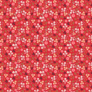 Poppie Cotton Poppie's Patchwork Club Jemima floral print on red