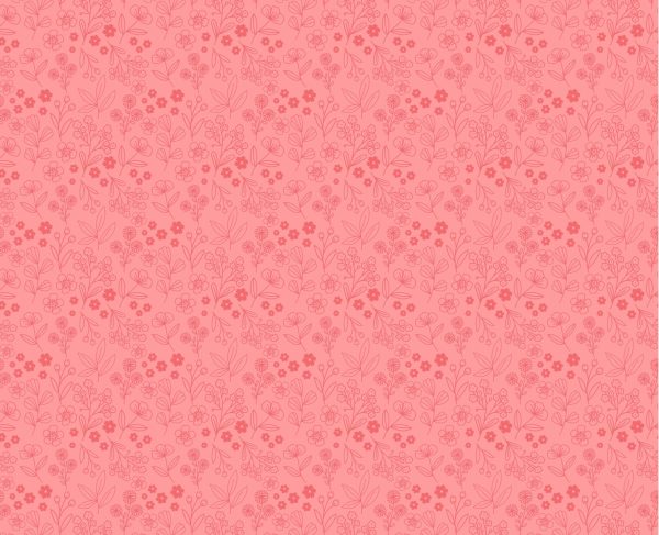 Poppie Cotton Poppie's Patchwork Club Potters Patch Floral Tonal in Pink