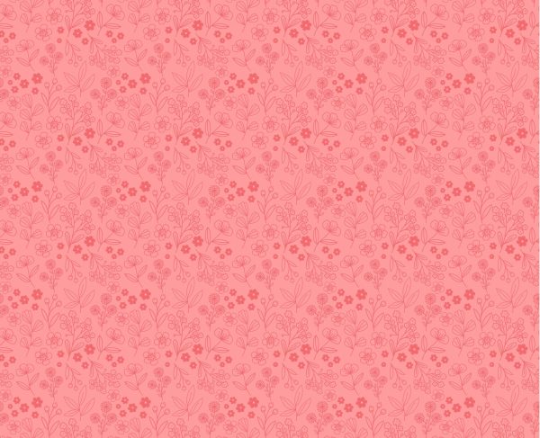 Poppie Cotton Poppie's Patchwork Club Potters Patch Floral Tonal in Pink