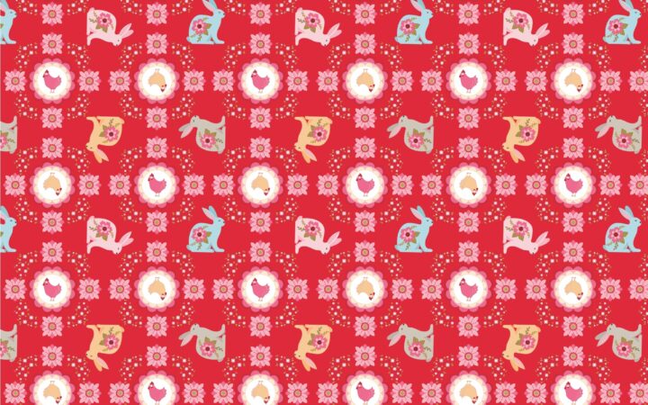 Poppie Cotton Poppie’s Patchwork Club Flopsy & Mopsy Red