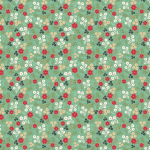Poppie Cotton Poppie's Patchwork Club Jemima floral print on mint green