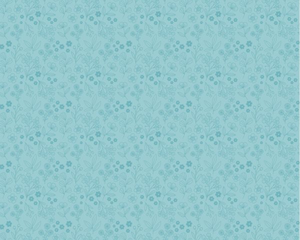 Poppie Cotton Poppie's Patchwork Club Floral Tonal Print in Summer Blue