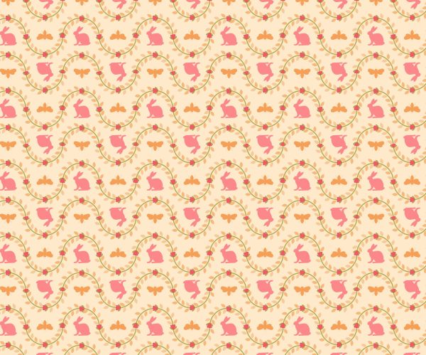 Poppie Cotton Poppie's Patchwork Club Benjamin bunnies on warm cream