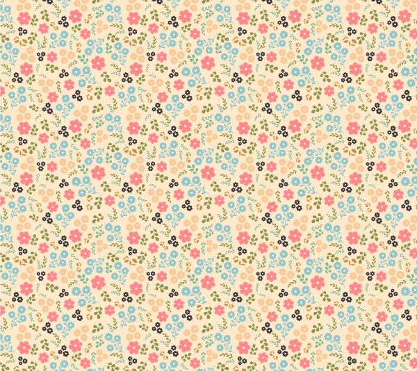 Poppie Cotton Poppie's Patchwork Club Jemima floral print on warm cream