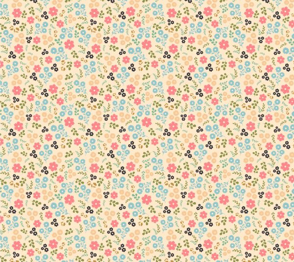 Poppie Cotton Poppie's Patchwork Club Jemima floral print on warm cream