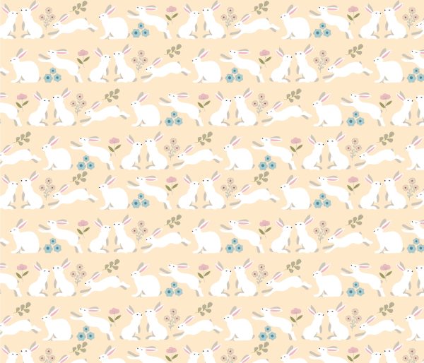 Poppie Cotton Poppie's Patchwork Club Peter Rabbit Bunnies on a Cream Background