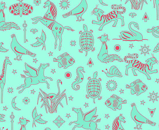 Alison Glass Postmark Philately Aqua