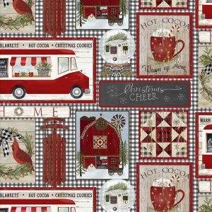 3 Wishes Fabric A Christmas to Remember Winter Block Print