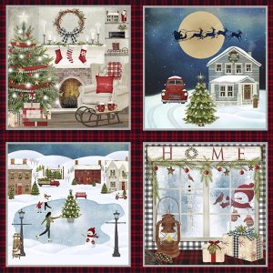 3 Wishes Fabric A Christmas to Remember Village Panel