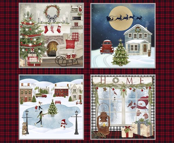 3 Wishes Fabric A Christmas to Remember Village Panel