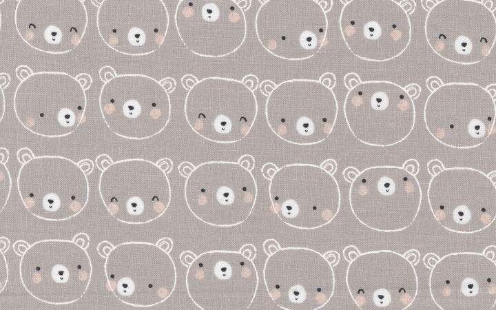 Moda D is for Dream Bear Face Grey