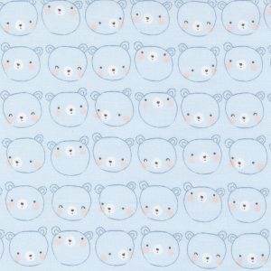 Moda Fabrics D is for Dream Bear Face on Blue