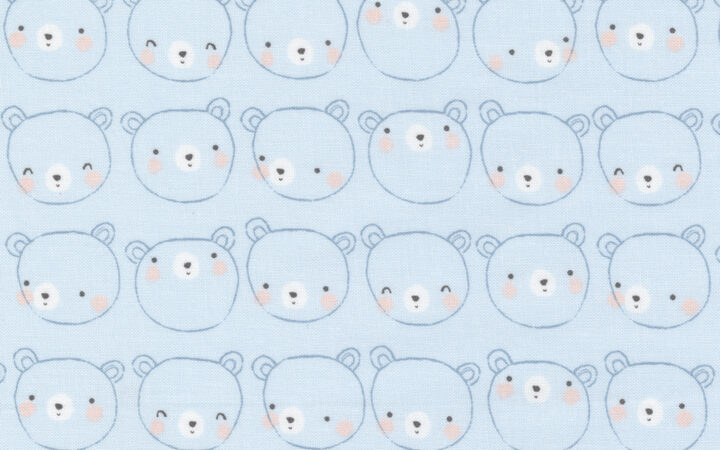 Moda D is for Dream Bear Face Blue