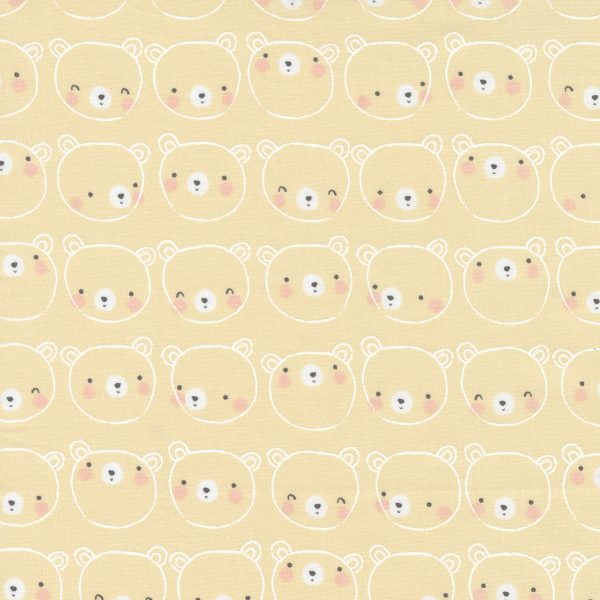 Moda Fabrics D is for Dream Bear Face on Yellow