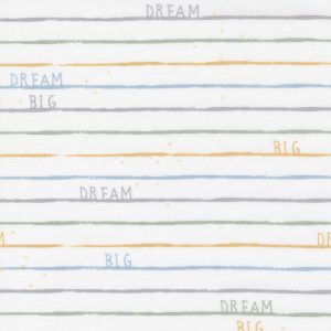 Moda Fabrics D is for Dream Word Stripe on White