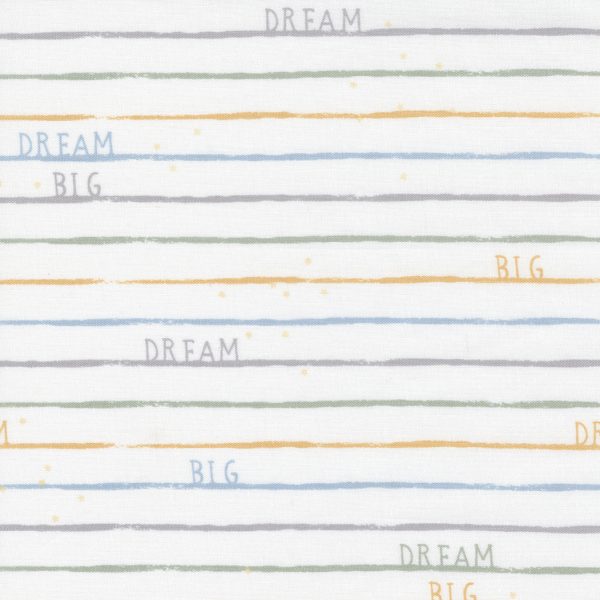 Moda Fabrics D is for Dream Word Stripe on White