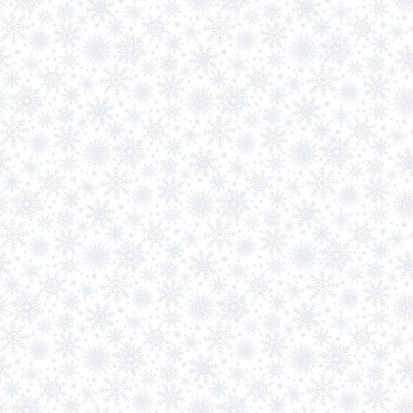 Northcott Fabrics Angels on High White on White Snowflakes