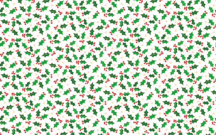 Makower Santa’s Christmas Holly White