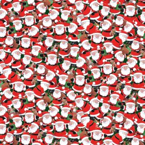 Makower Fabrics Santa's Christmas Crowd Santa with Gold Metallic