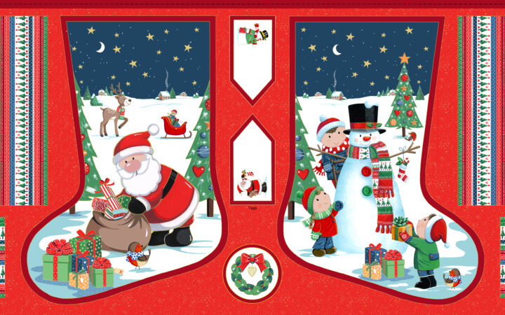 Makower Santa’s Christmas Stocking Panel