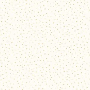 Makower Fabrics Santa's Christmas Metallic Gold Stars on Cream