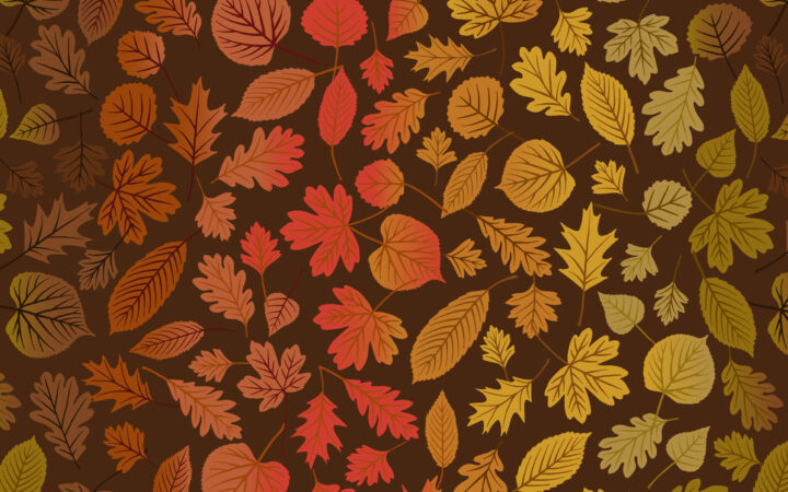 Lewis & Irene A Winter Nap Leaves on Dark Brown