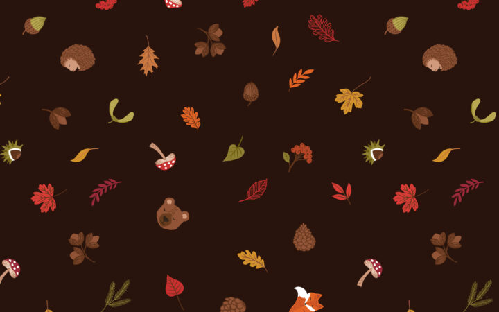 Lewis & Irene A Winter Nap Scattered Foliage Brown