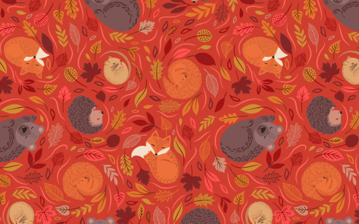 Lewis & Irene A Winter Nap Sleepy Friends Spiced Red