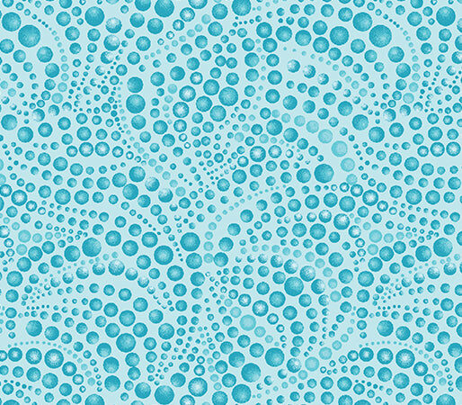 Benartex Cat-I-Tude Singing the Blues Beaded Swirl Light Teal