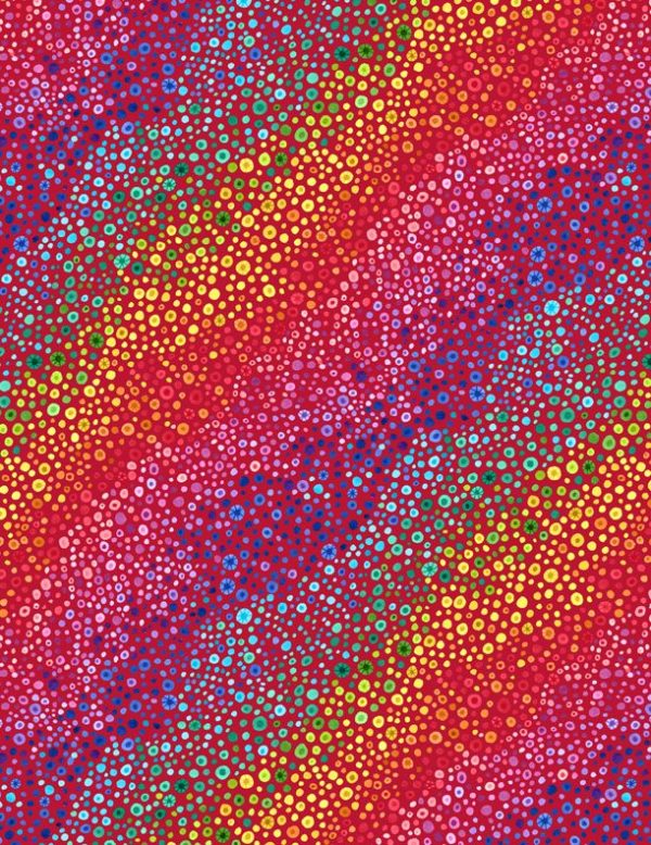 Wilmington Fabrics Bubble Up Rainbow Blender Red