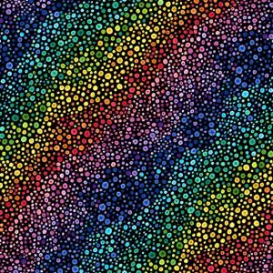 Wilmington Fabrics Bubble Up Rainbow Blender on Black