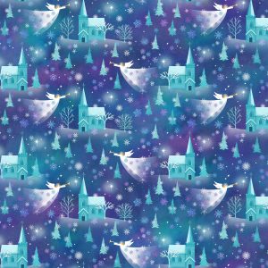 Northcott Fabrics Angels on High in Dark Teal