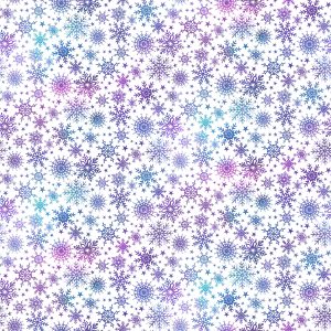 Northcott Fabrics Angels on High Purple and Teal Snowflakes on Whte