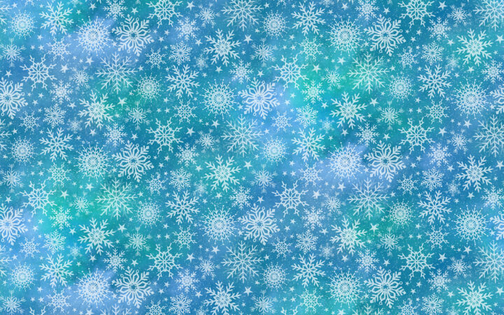 Northcott Angels on High Teal Snowflakes