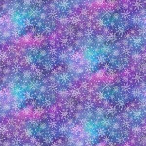 Northcott Fabrics Angels Snowflakes on variegated purple.