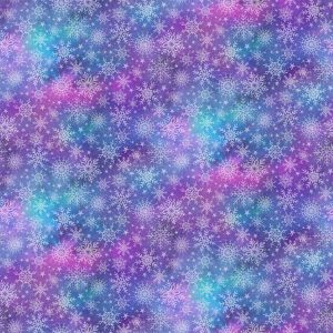 Northcott Fabrics Angels Snowflakes on variegated purple.