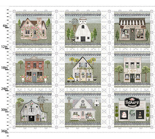 3 Wishes White Cottage Farm Village Panel