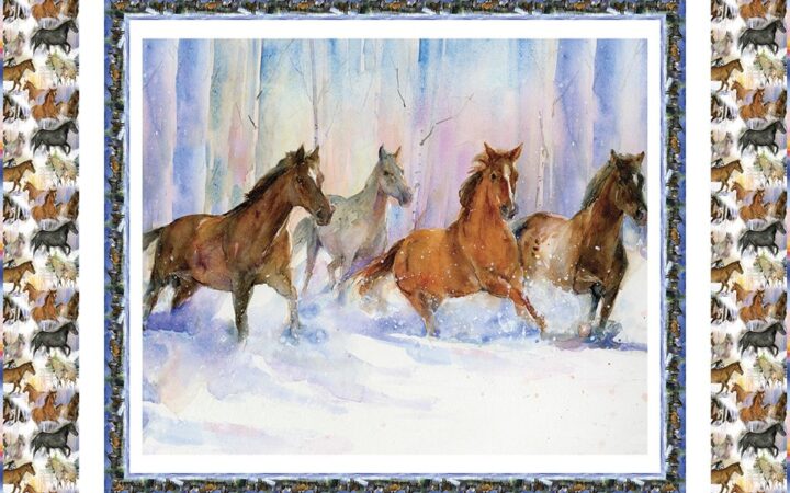 3 Wishes Snowfall on the Range Horses Free Quilt Pattern