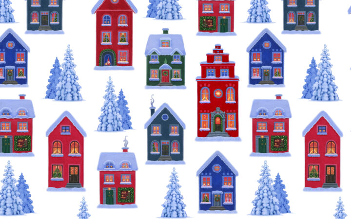 Lewis & Irene Tomtens Village on White