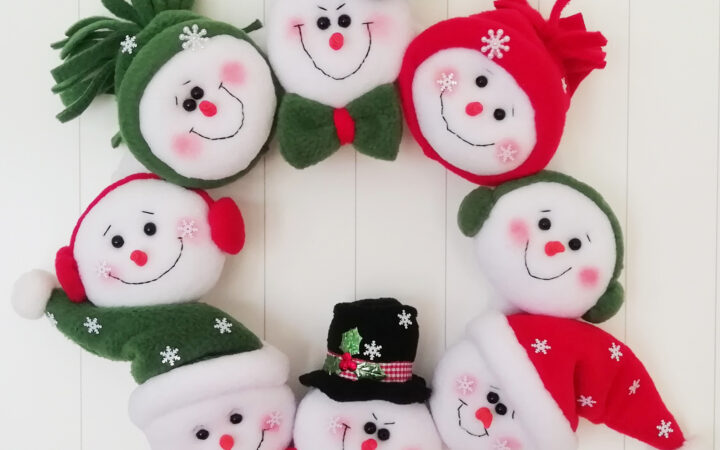 Endless Thread Heads Up Snowmen Wreath Pattern