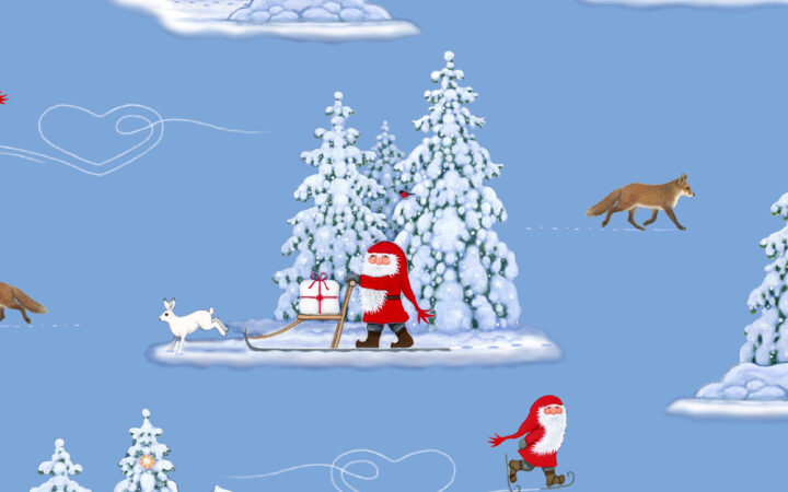 Lewis & Irene Tomtens Forest Friends Foxes Blue