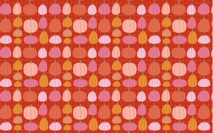 Poppie Cotton Kitty Loves Candy Pumpkin Patch Pink