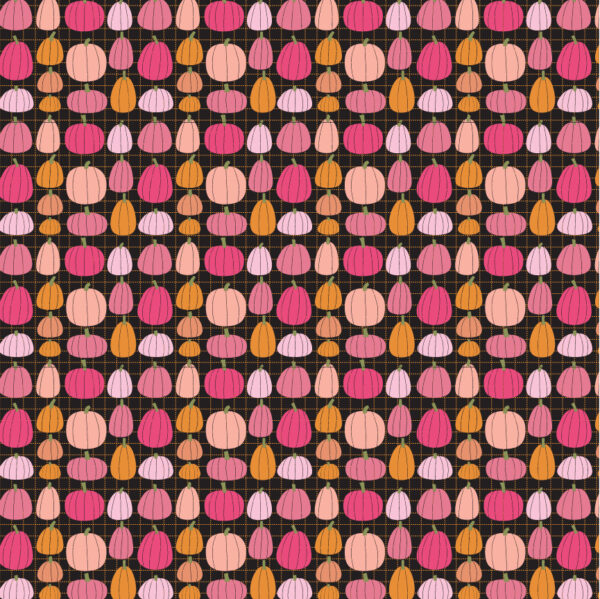 Poppie Cotton Kitty Loves Candy Pumpkin Patch on Black