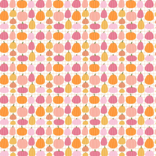 Poppie Cotton Kitty Loves Candy Pumpkin Patch on White