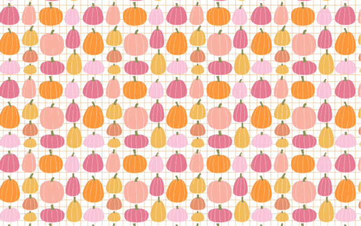 Poppie Cotton Kitty Loves Candy Pumpkin Patch White
