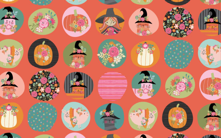 Poppie Cotton Kitty Loves Candy Fun Dots Orange