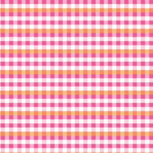 Poppie Cotton Fabric Kitty Loves Candy Pink Plaid